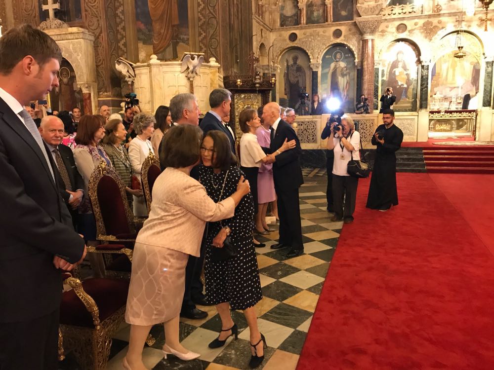 Principesa Mostenitoare Margareta si Principele Radu la sarbatorirea la 80 de ani a Regelui Simeon, Catedrala Sfantul Alexandru Nevski, 16 iunie 2017