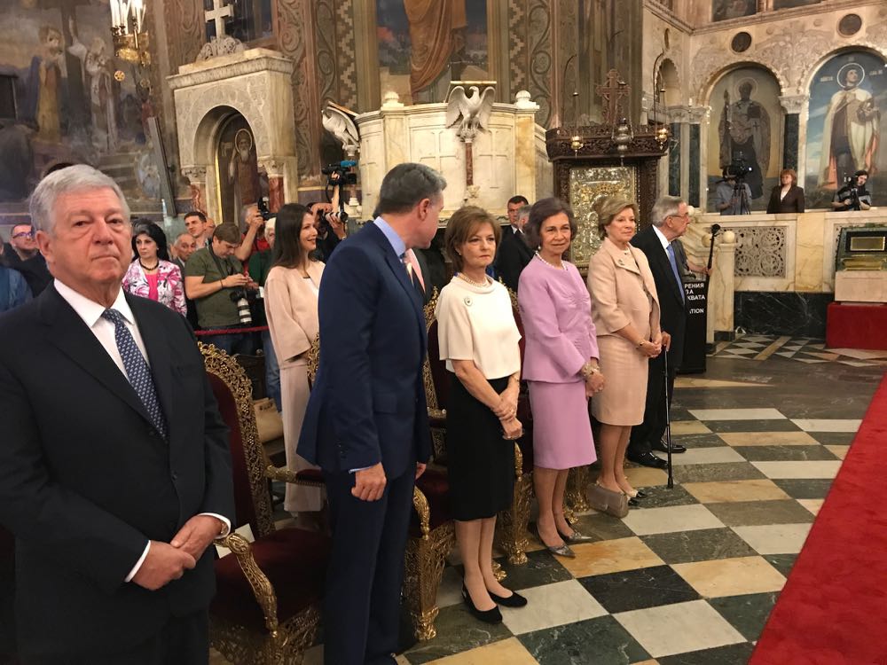 Principesa Mostenitoare Margareta si Principele Radu la sarbatorirea la 80 de ani a Regelui Simeon, Catedrala Sfantul Alexandru Nevski, 16 iunie 2017