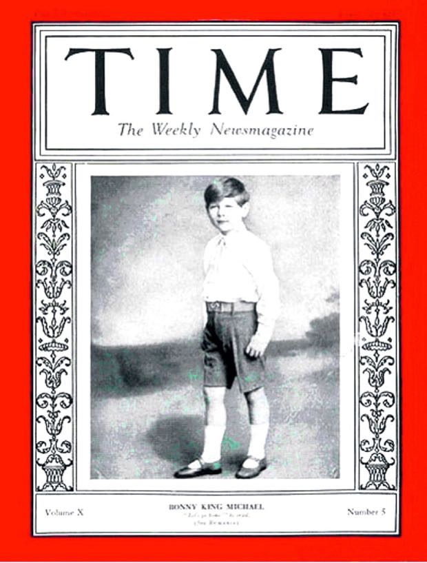 Coperta Revistei Time august 1927 Regele Mihai